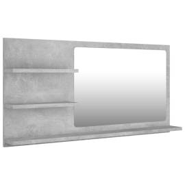 Oglindă de baie, gri beton, 90 x 10,5 x 45 cm, pal, 2 image