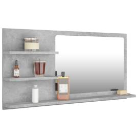 Oglindă de baie, gri beton, 90 x 10,5 x 45 cm, pal, 3 image