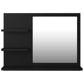 Oglindă de baie, negru, 60 x 10,5 x 45 cm, pal, 5 image