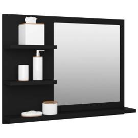 Oglindă de baie, negru, 60 x 10,5 x 45 cm, pal, 3 image