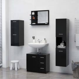 Oglindă de baie, negru, 60 x 10,5 x 45 cm, pal, 4 image