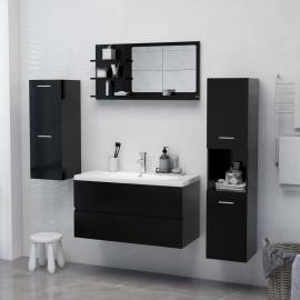 Oglindă de baie, negru, 90 x 10,5 x 45 cm, pal, 4 image