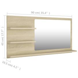 Oglindă de baie, stejar sonoma, 90 x 10,5 x 45 cm, pal, 7 image