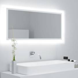 Oglindă de baie cu led, alb, 100x8,5x37 cm, pal