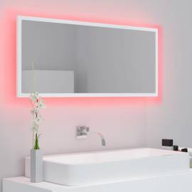 Oglindă de baie cu led, alb, 100x8,5x37 cm, pal, 5 image