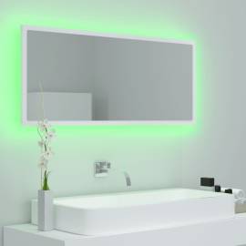 Oglindă de baie cu led, alb, 100x8,5x37 cm, pal, 4 image