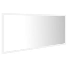Oglindă de baie cu led, alb, 100x8,5x37 cm, pal, 6 image