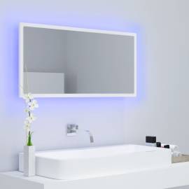 Oglindă de baie cu led, alb, 90x8,5x37 cm, pal, 5 image