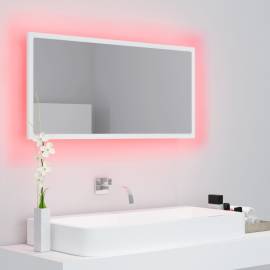 Oglindă de baie cu led, alb, 90x8,5x37 cm, pal, 3 image