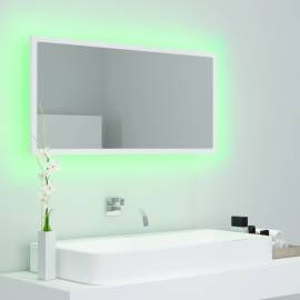 Oglindă de baie cu led, alb, 90x8,5x37 cm, pal, 4 image