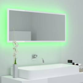 Oglindă de baie cu led, alb extralucios, 100x8,5x37 cm, pal, 4 image