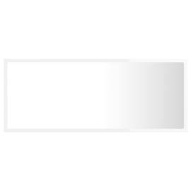 Oglindă de baie cu led, alb extralucios, 100x8,5x37 cm, pal, 7 image