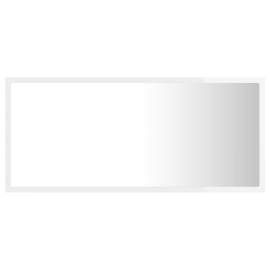 Oglindă de baie cu led, alb extralucios, 90x8,5x37 cm, pal, 6 image