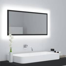 Oglindă de baie cu led, gri, 90x8,5x37 cm, pal