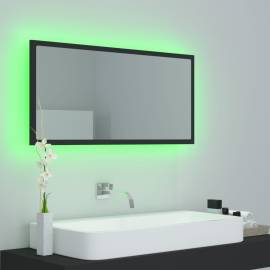Oglindă de baie cu led, gri, 90x8,5x37 cm, pal, 4 image