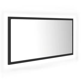 Oglindă de baie cu led, gri, 90x8,5x37 cm, pal, 2 image