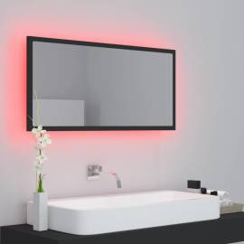 Oglindă de baie cu led, gri, 90x8,5x37 cm, pal, 3 image