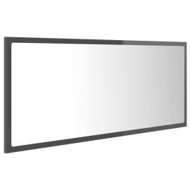 Oglindă de baie cu led, gri extralucios, 100x8,5x37 cm, pal, 6 image