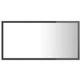Oglindă de baie cu led, gri extralucios, 80x8,5x37 cm, pal, 7 image