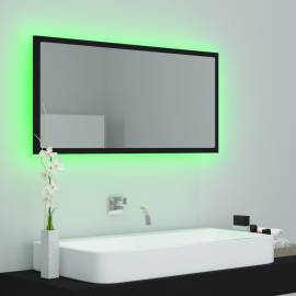 Oglindă de baie cu led, negru, 90x8,5x37 cm, pal, 4 image