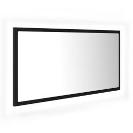 Oglindă de baie cu led, negru, 90x8,5x37 cm, pal, 2 image