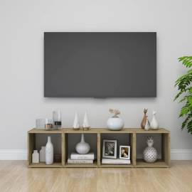 Comodă tv, alb și stejar sonoma, 37x35x37 cm, pal, 7 image