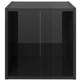 Comode tv, 2 buc., negru extralucios, 37x35x37 cm, pal, 7 image