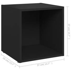 Comode tv, 4 buc., negru, 37x35x37 cm, pal, 8 image