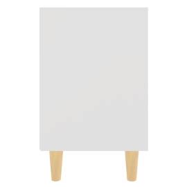 Noptiere cu picioare lemn masiv, 2 buc., alb, 40x30x50 cm, 6 image