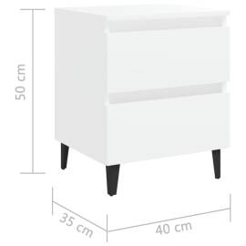 Noptiere, 2 buc., alb, 40x35x50 cm, pal, 8 image