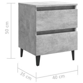 Noptiere, 2 buc., gri beton, 40x35x50 cm, pal, 8 image