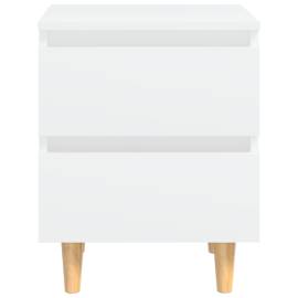 Noptiere cu picioare lemn masiv pin, 2 buc., alb, 40x35x50 cm, 5 image
