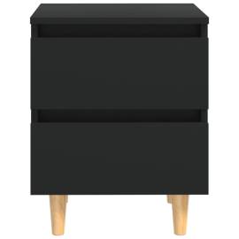 Noptiere cu picioare lemn masiv pin, 2 buc., negru, 40x35x50 cm, 5 image