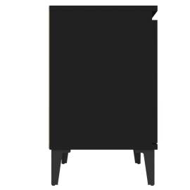 Noptiere cu picioare metal, 2 buc, negru, 40x30x50 cm, 8 image