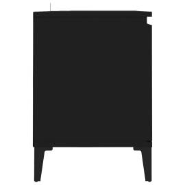 Comodă tv cu picioare metalice, negru, 103,5x35x50 cm, 6 image