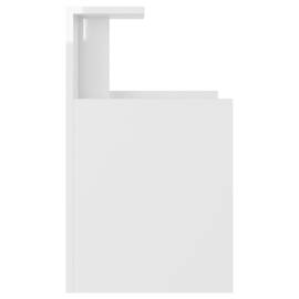 Noptieră, alb extralucios, 40x35x60 cm, pal, 5 image