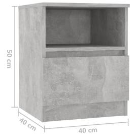 Noptieră, gri beton, 40x40x50 cm ,pal, 7 image
