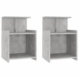 Noptiere, 2 buc., gri beton, 40x35x60 cm, pal, 2 image