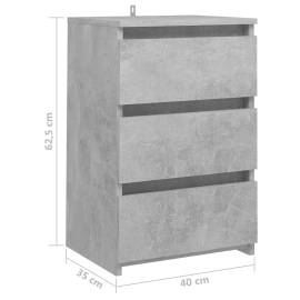 Noptiere, 2 buc., gri beton, 40x35x62,5 cm, pal, 8 image