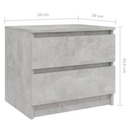 Noptiere, 2 buc., gri beton, 50x39x43,5 cm, pal, 7 image