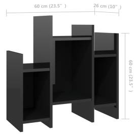 Dulap noptieră, negru extralucios, 60x26x60 cm, pal, 7 image