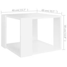 Măsuță de cafea, alb, 40x40x30 cm, pal, 5 image