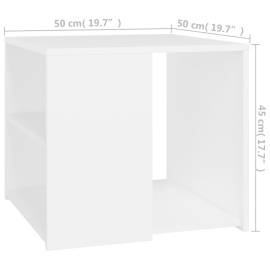 Masă laterală, alb, 50x50x45 cm, pal, 6 image