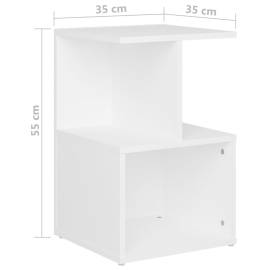 Noptiere, 2 buc., alb, 35x35x55 cm, pal, 6 image