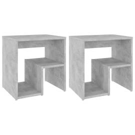 Noptiere, 2 buc., gri beton, 40x30x40 cm, pal, 2 image