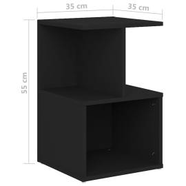 Noptiere, 2 buc., negru, 35x35x55 cm, pal, 6 image