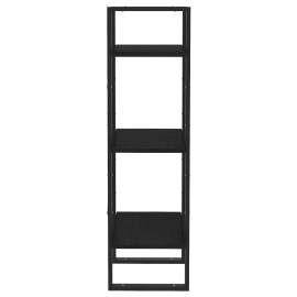 Bibliotecă cu 3 rafturi, negru, 40x30x105 cm, lemn masiv de pin, 7 image