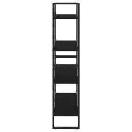 Bibliotecă cu 4 rafturi, negru, 80x30x140 cm, pal, 6 image
