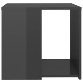 Masă laterală, gri extralucios, 50x50x45 cm, pal, 5 image