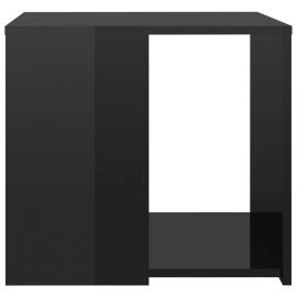 Masă laterală, negru extralucios, 50x50x45 cm, pal, 4 image